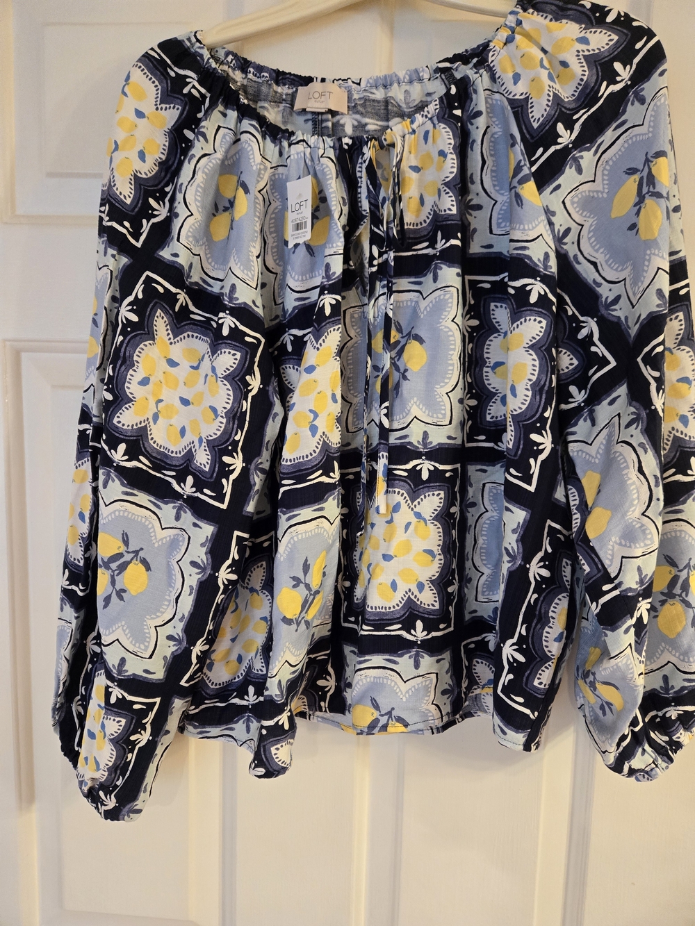 NWT LOFT Floral  Print Peasant Blouse -